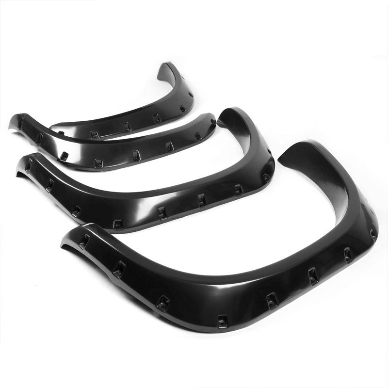 Black ABS Pocket-Riveted Style Wheel Fender Flare Guard For 02-08 Dodge Ram 1500-Exterior-BuildFastCar