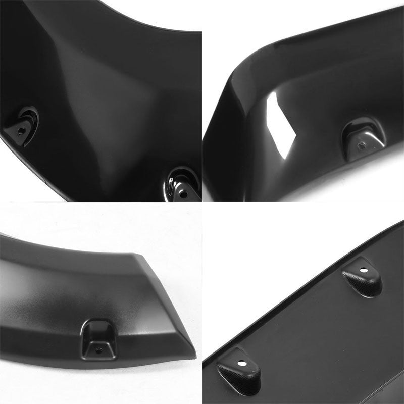 Black ABS Pocket-Riveted Style Wheel Fender Flare Guard For 02-08 Dodge Ram 1500-Exterior-BuildFastCar