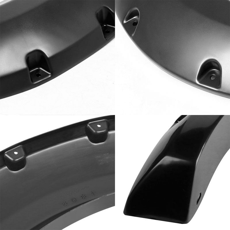Black ABS Pocket-Riveted 3" Coverage Wheel Fender Flares Guard For 04-08 F-150-Exterior-BuildFastCar