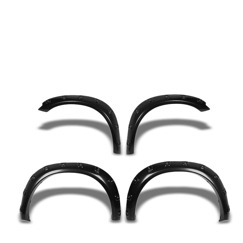 Glossy Black ABS Pocket-Rivet Style Wheel Fender Flares Guard For 09-14 Ram 1500-Exterior-BuildFastCar