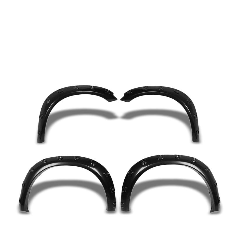 Textured Black ABS Pocket-Riveted Wheel Fender Flares Guard For 09-14 Ram 1500-Exterior-BuildFastCar