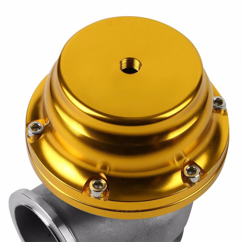 Gold 44mm 14 PSI V-Band Turbo Boost Exhaust Manifold External Wastegate+Dump Pipe Valve+Ring-Performance-BuildFastCar