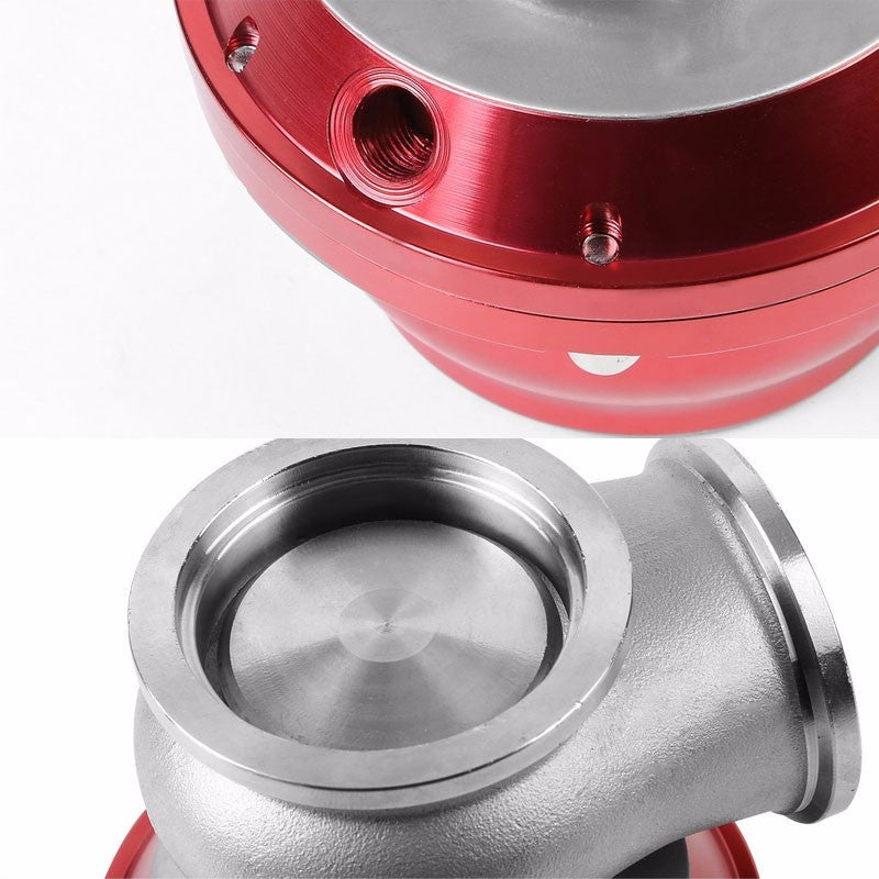 Red 44mm 14 PSI V-Band Turbo Boost Exhaust Manifold External Wastegate+Dump Pipe Valve+Ring-Performance-BuildFastCar