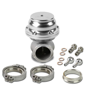 Silver 44mm 14 PSI V-Band Turbo Boost Exhaust Manifold External Wastegate+Dump Pipe Valve+Ring-Performance-BuildFastCar