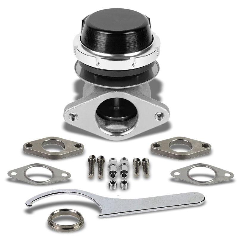 Black Universal External 38mm 2-Bolt 14PSI TurboWastegate Kit+Spring+Ring T22