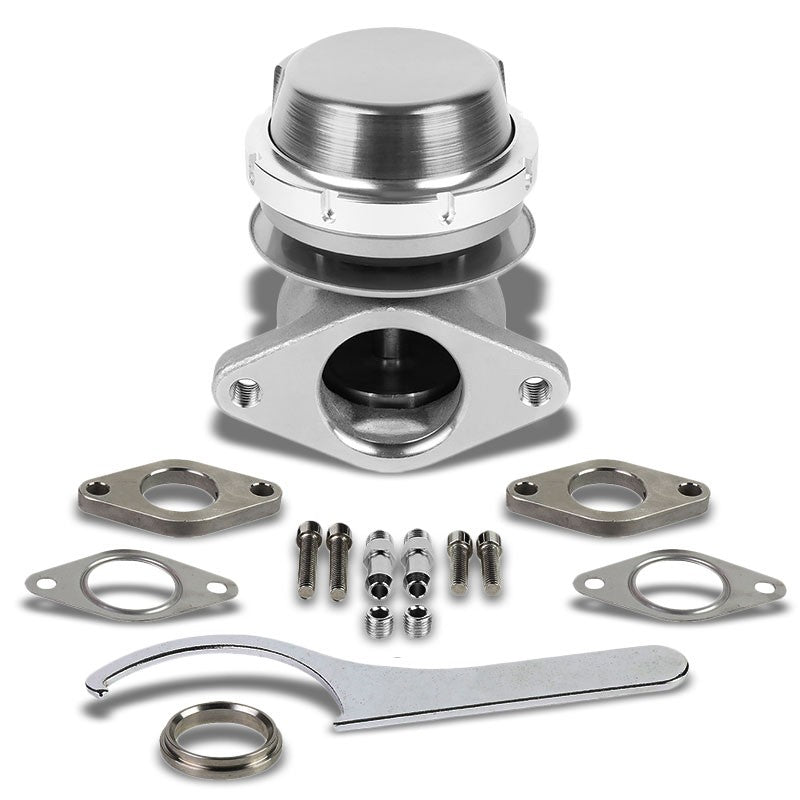 Silver Universal External 38mm 2-Bolt 14PSI TurboWastegate Kit+Spring+Ring T22