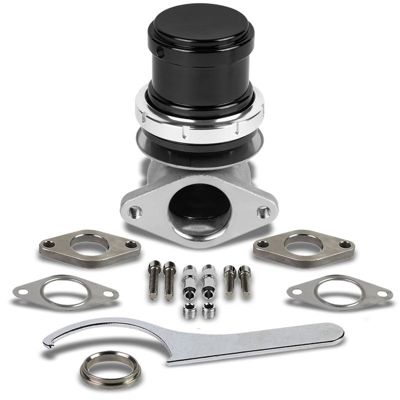 Black Turbo Charger 38mm 2-Bolt 14PSI Turbo External Wastegate Kit+Spring T33