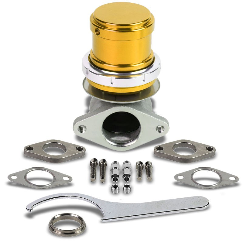 Gold Turbo Charger 38mm 2-Bolt 14PSI Turbo External Wastegate Kit+Spring T33