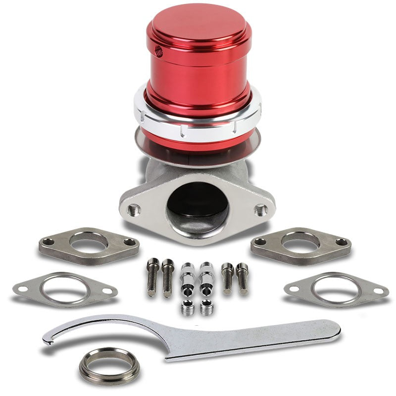 Red Turbo Charger 38mm 2-Bolt 14PSI Turbo External Wastegate Kit+Spring T33