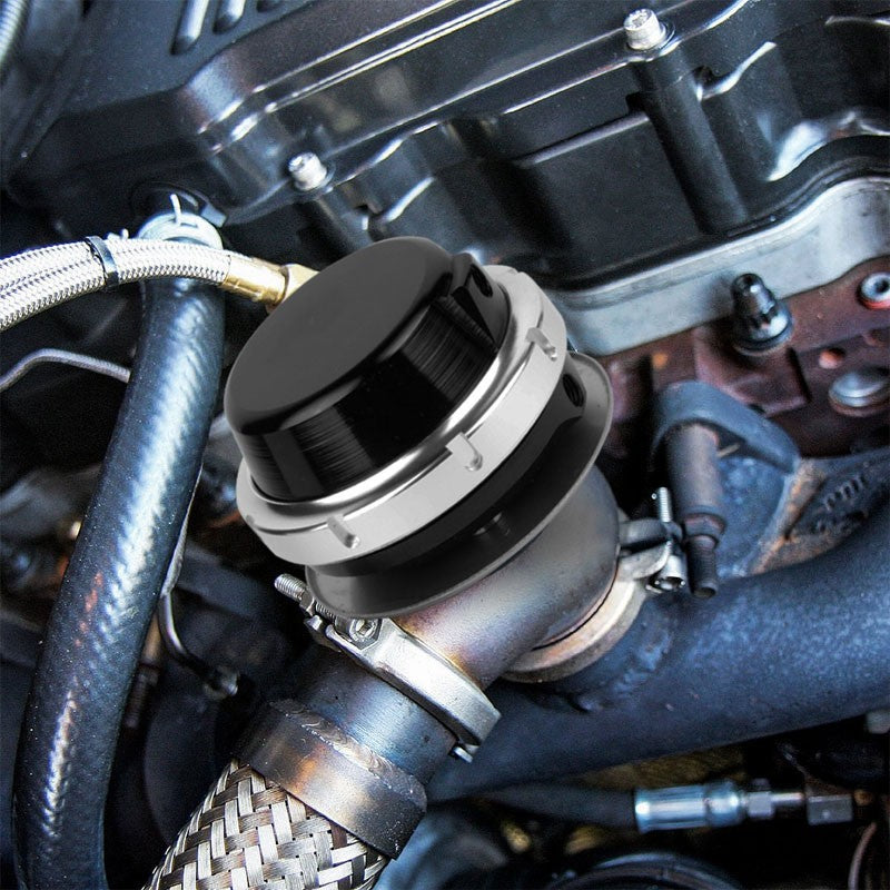 Universal Black Turbocharger 40mm 14PSI VBand Clamp 4" External Wastegate+Spring