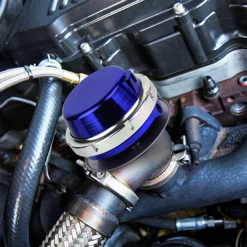 Universal Blue Turbocharger 40mm 14PSI V-Band Clamp 4" External Wastegate+Spring