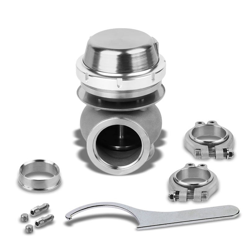 Universal Silver Turbocharger 40mm 14PSI V-Band External Wastegate+Spring T11