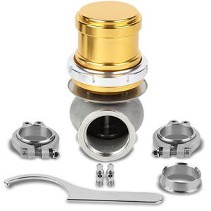 Gold Universal 40mm 14PSI V-Band Clamp-On Turbo External Wastegate+Spring T22