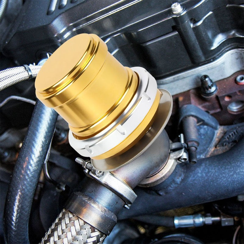 Gold Universal 40mm 14PSI V-Band Clamp-On Turbo External Wastegate+Spring T22
