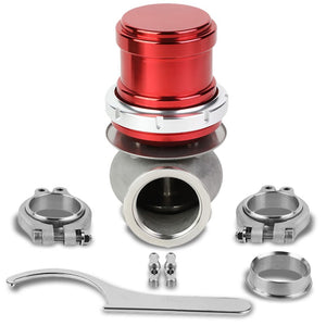 Red Universal 40mm 14PSI V-Band Clamp-On Turbo External Wastegate+Spring T22