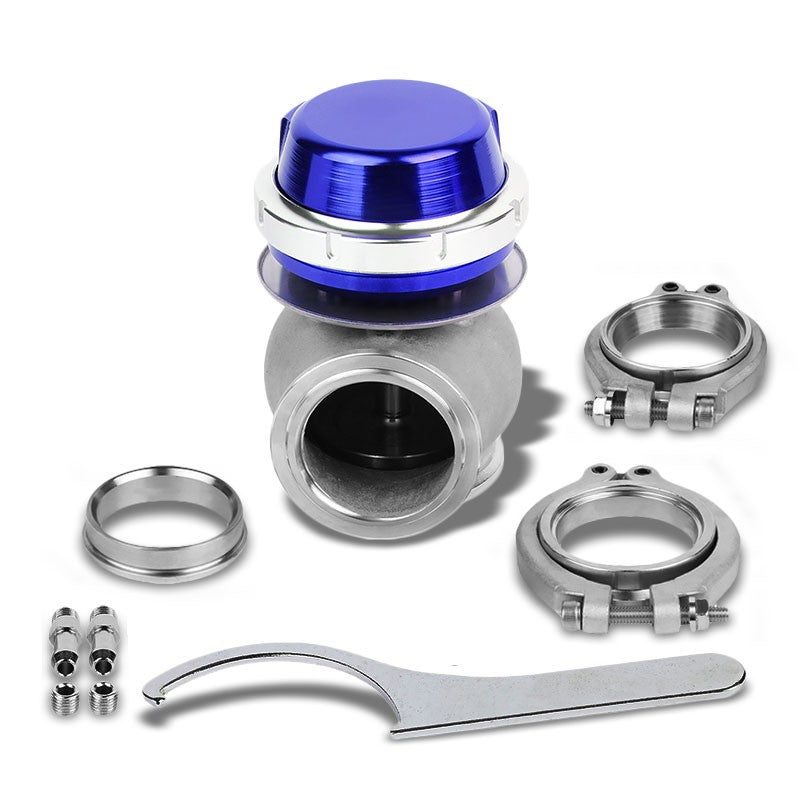 Blue Turbocharger 44mm 14PSI V-Band Clamp-On External Wastegate+Spring T11