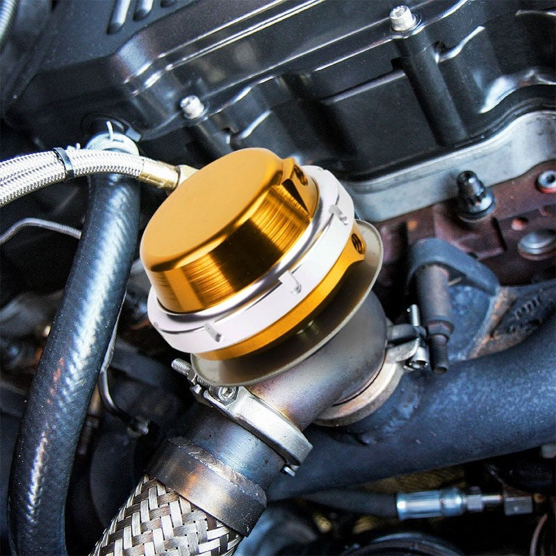 Gold Turbocharger 44mm 14PSI V-Band Clamp-On External Wastegate+Spring T11