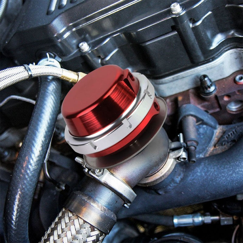 Red Turbocharger 44mm 2-Bolt 14PSI V-Band Clamp-On External Wastegate+Spring T11