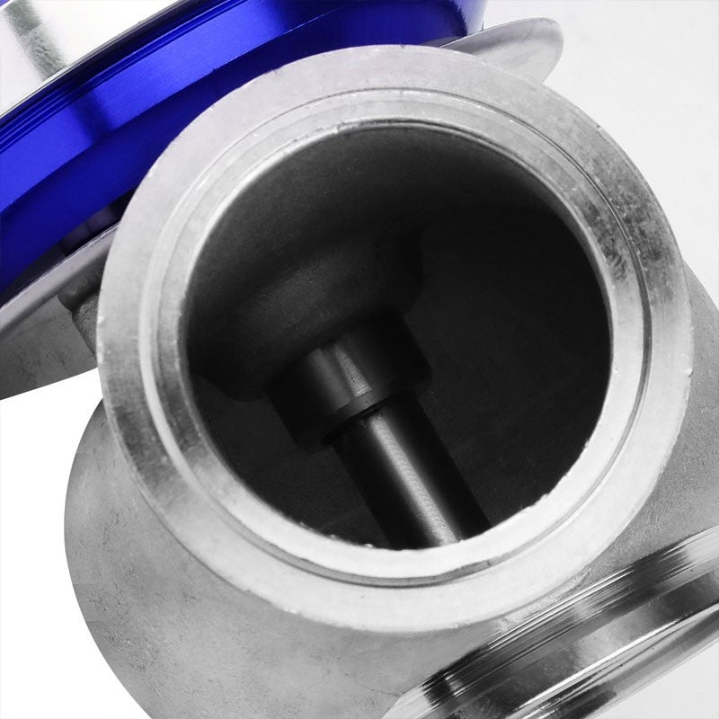 Blue 44mm 14PSI V-Band ClampOn Turbocharger 5.25"H External Wastegate+Spring T22