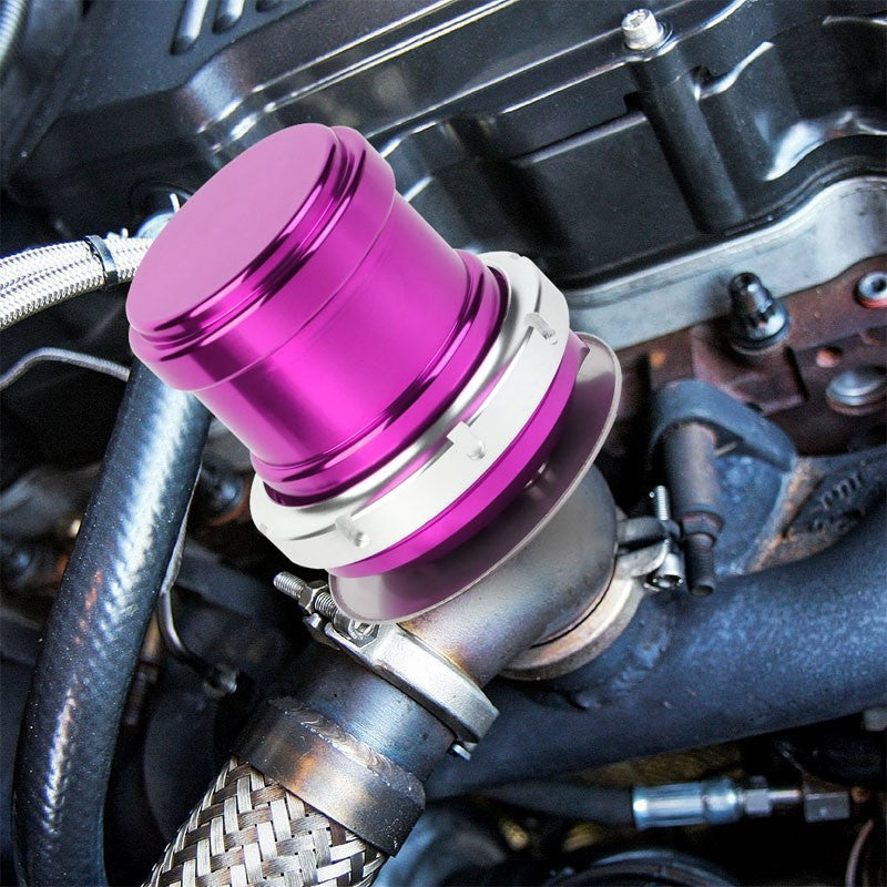 Purple 44mm 14PSI V-Band Clamp-On Turbo 5.25"H External Wastegate Kit+Spring T22