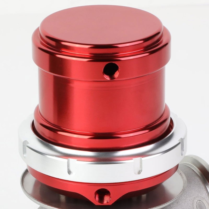 Red 44mm 14PSI V-Band Clamp-On Turbocharger 5.25"H External Wastegate+Spring T22