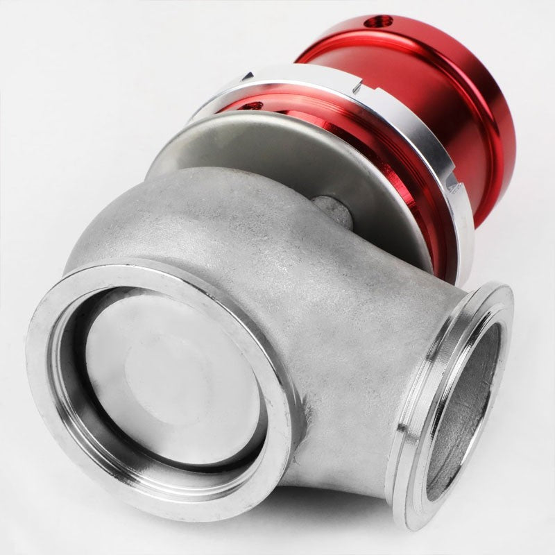 Red 44mm 14PSI V-Band Clamp-On Turbocharger 5.25"H External Wastegate+Spring T22