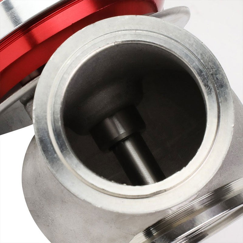 Red 44mm 14PSI V-Band Clamp-On Turbocharger 5.25"H External Wastegate+Spring T22