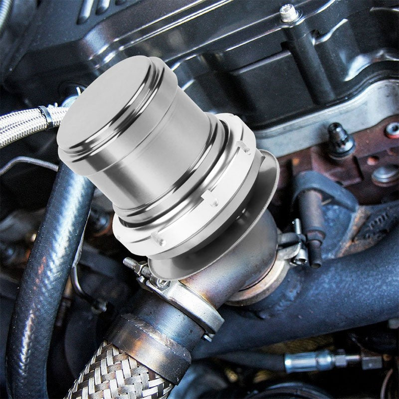 Silver 44mm 14PSI V-Band Clamp-On Turbo 5.25"H External Wastegate Kit+Spring T22