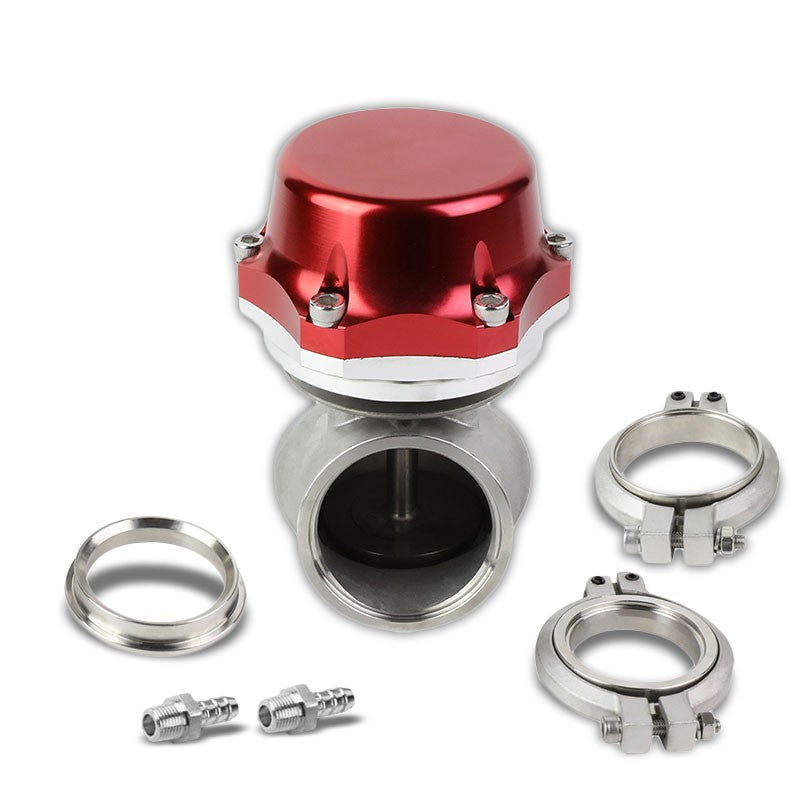 Universal Red 50mm 14PSI V-Band Turbocharger 5.25"H External Wastegate+Spring