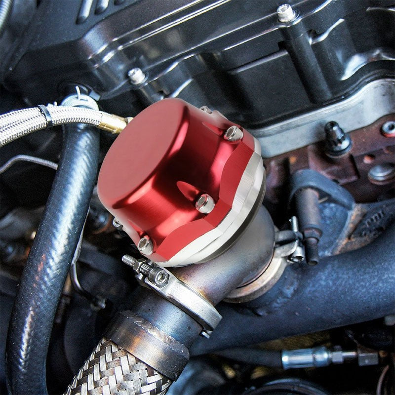 Universal Red 50mm 14PSI V-Band Turbocharger 5.25"H External Wastegate+Spring