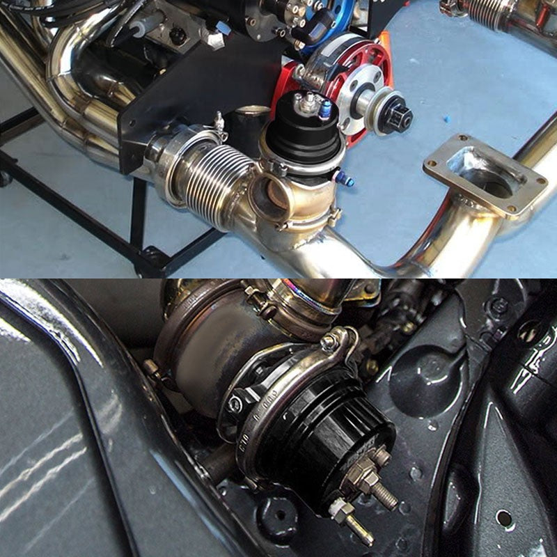 Black 60mm 5/12/14 PSI V-Band Turbocharger 6.50"H External Wastegate+Spring T11