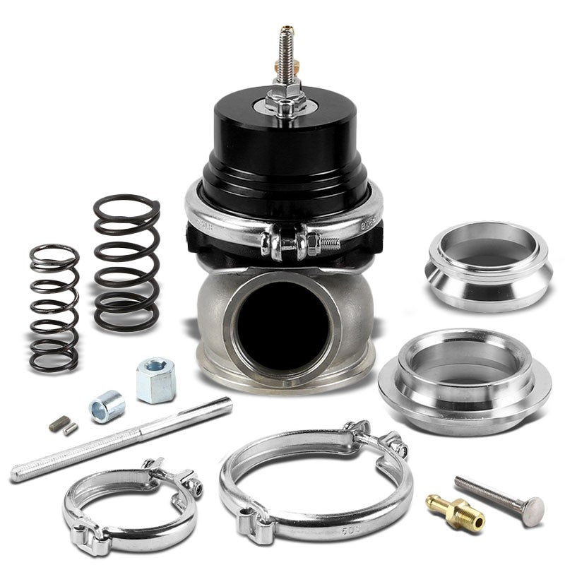 Black 60mm 5/12/14 PSI V-Band Turbocharger 6.50"H External Wastegate+Spring T11