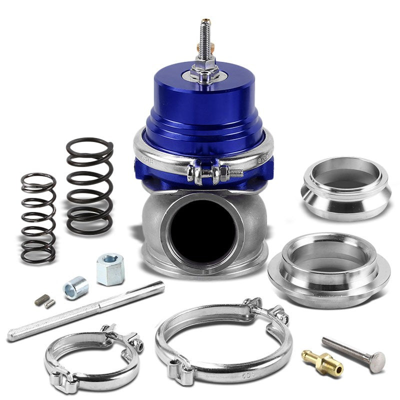 Blue 60mm 5/12/14 PSI V-Band Turbocharger 6.50"H External Wastegate+Spring T11