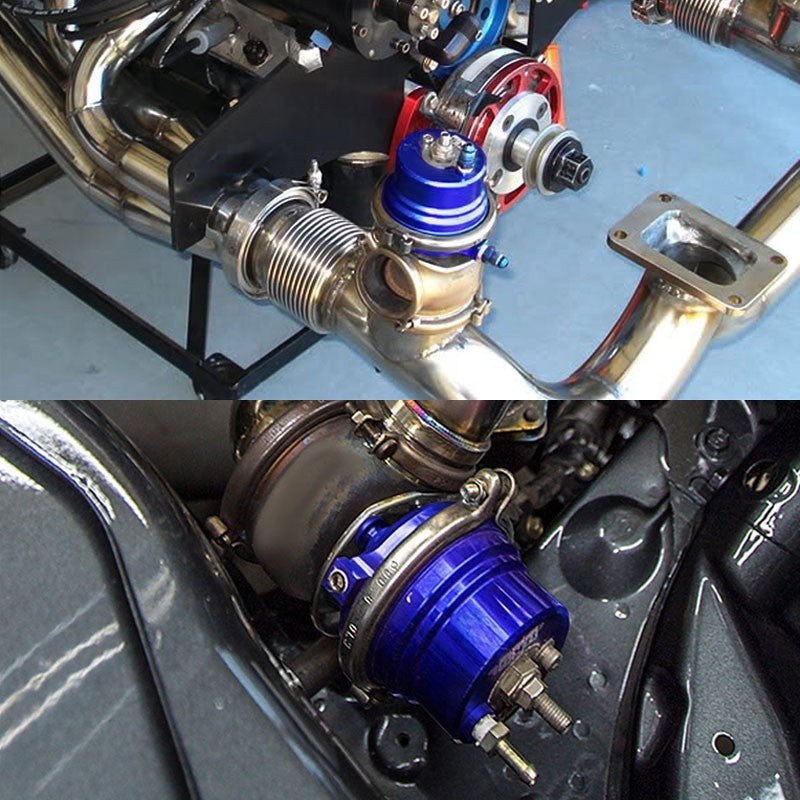 Blue 60mm 5/12/14 PSI V-Band Turbocharger 6.50"H External Wastegate+Spring T11