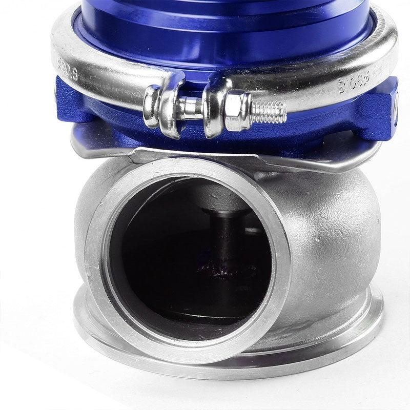 Blue 60mm 5/12/14 PSI V-Band Turbocharger 6.50"H External Wastegate+Spring T11