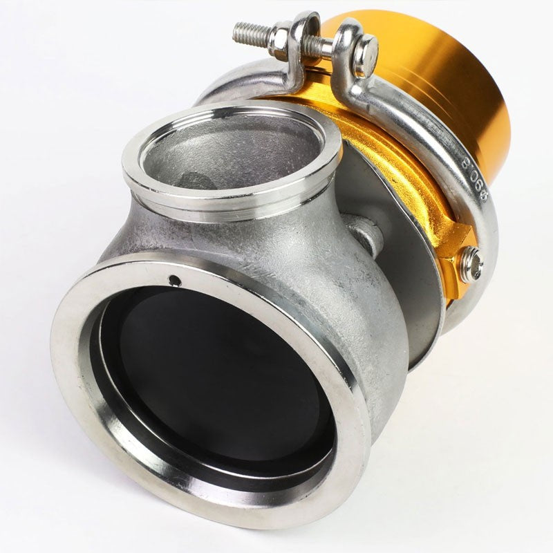 Gold 60mm 5/12/14 PSI V-Band Turbocharger 6.50"H External Wastegate+Spring T11