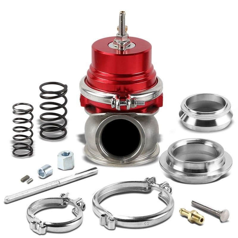 Red 60mm 5/12/14 PSI V-Band Turbocharger 6.50"H External Wastegate+Spring T11
