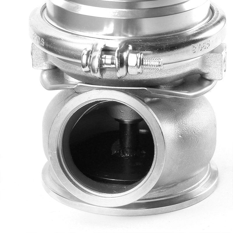 Silver 60mm 5/12/14 PSI V-Band Turbocharger 6.50"H External Wastegate+Spring T11