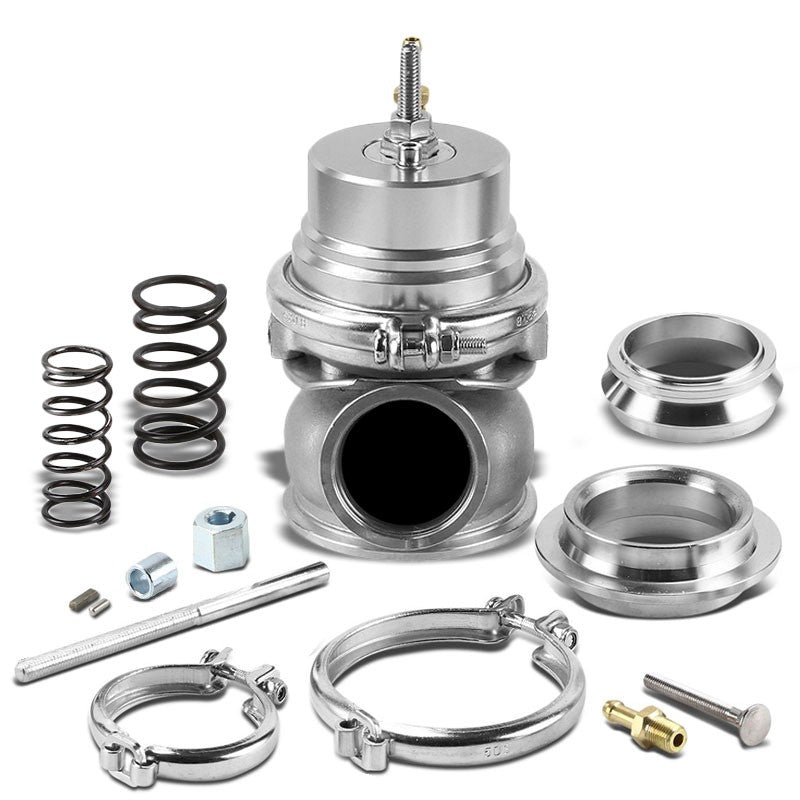 Silver 60mm 5/12/14 PSI V-Band Turbocharger 6.50"H External Wastegate+Spring T11