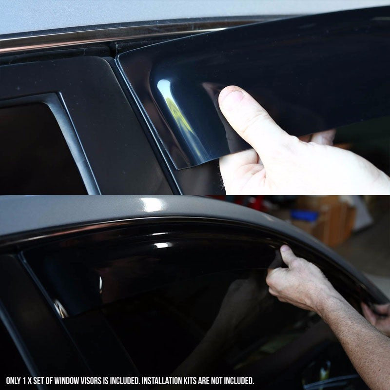 Smoke Tinted Side Window Wind/Rain Vent Deflectors Visor Guard For 05-07 Freestyle-Exterior-BuildFastCar