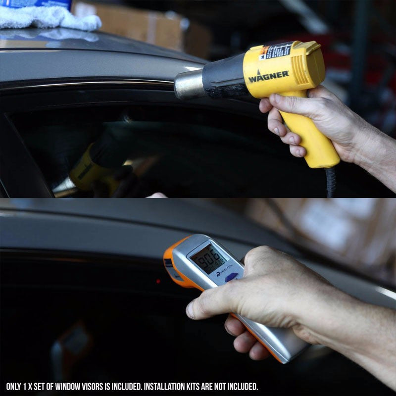 Smoke Tinted Side Window Wind/Rain Vent Deflectors Visor Guard For 09-13 Matrix-Exterior-BuildFastCar