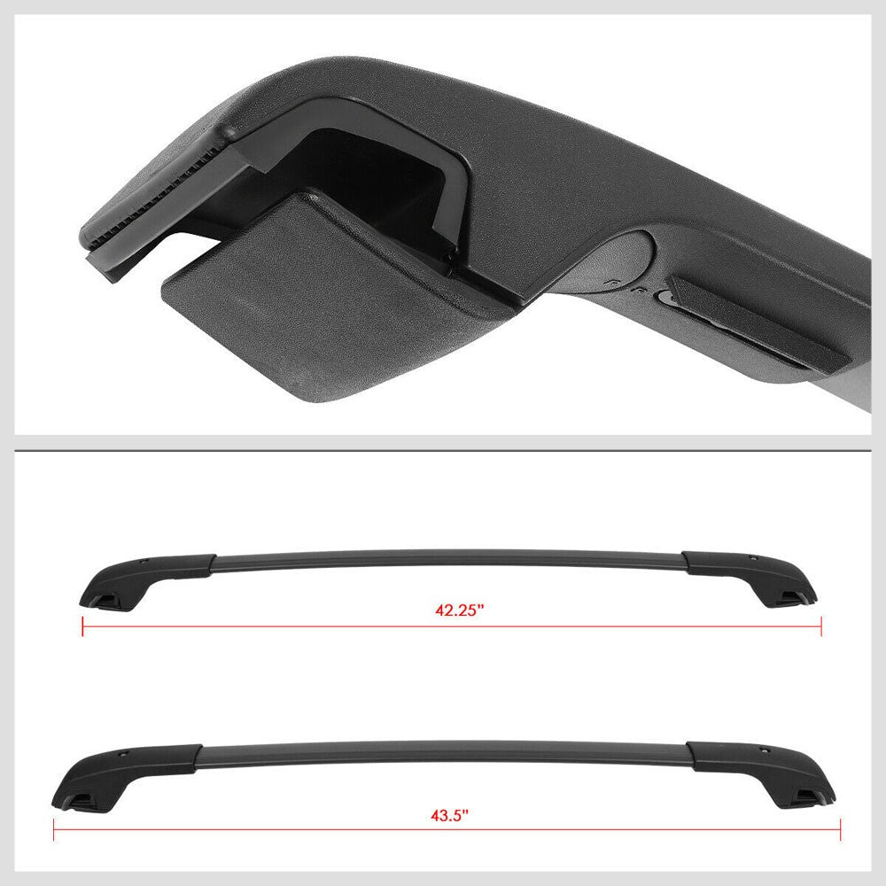 Black Top Roof Rack Crossbar Bracket For 2014+ Jeep Cherokee KL