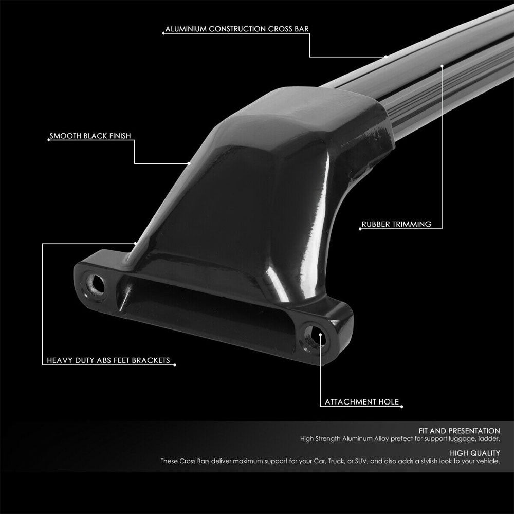 Black Top Roof Rack Crossbar Bracket For 17+ GMC Acadia