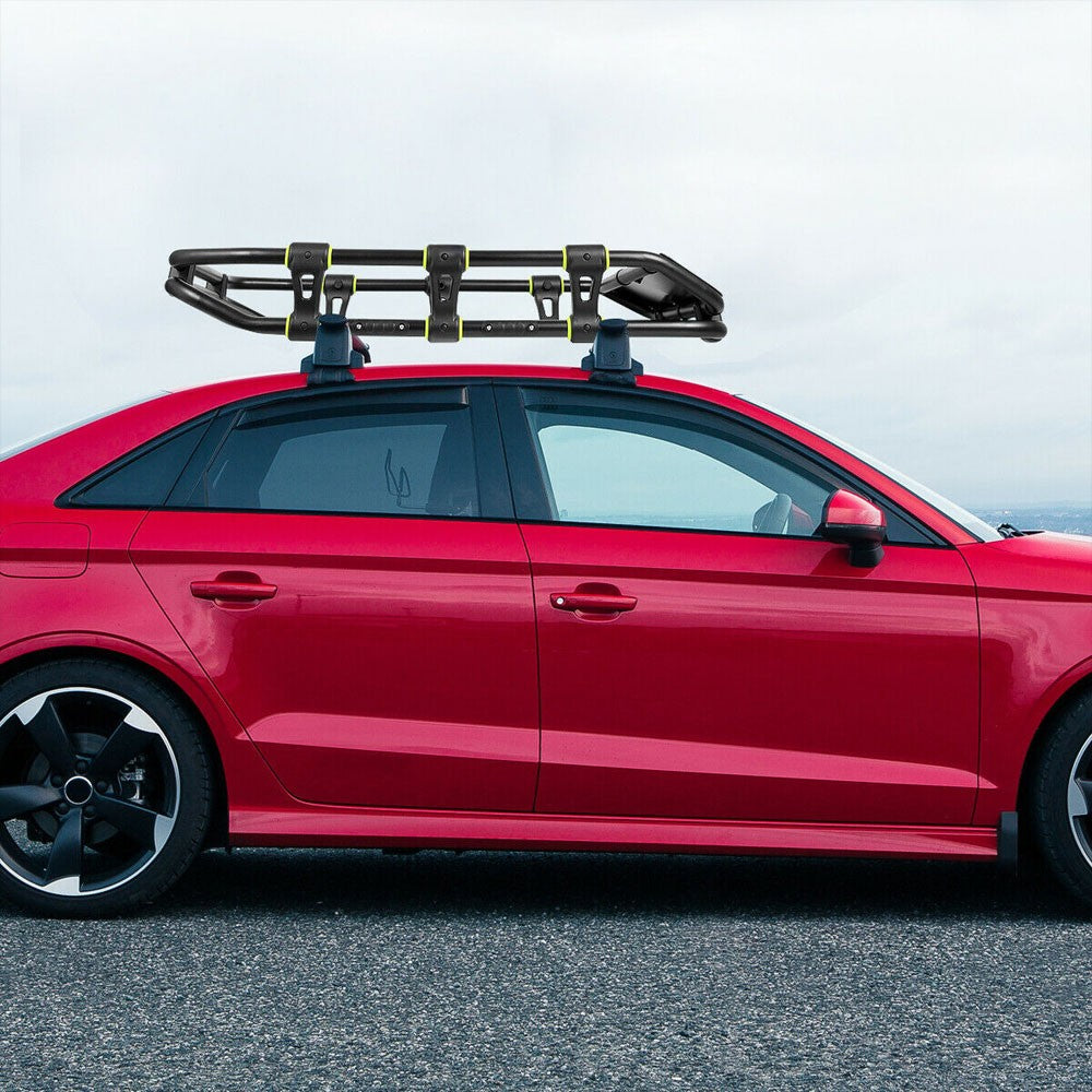 Black Top Roof Rack Luggage Baggage Basket Cargo Carrier+Wind Fairing BFC-CGCR-X6008