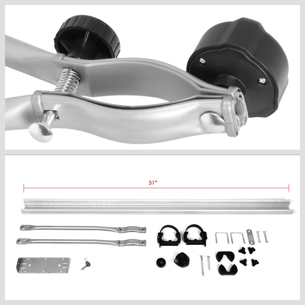 Universal Roof Top Wheel-On Single Bicycle Bike Rack Mount Lock BFC-TKRK-X6011-GY