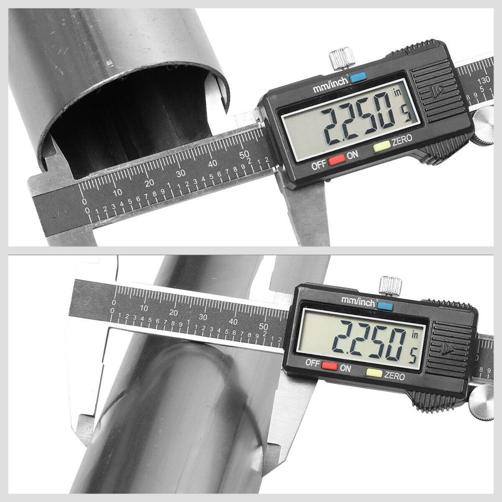 Mild Steel Metallic 16-Gauge 2.25" Exhaust Pipe Universal Fit DIY Custom Project