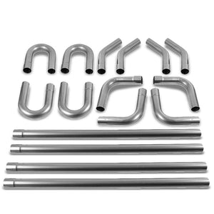 Mild Steel 16-Gauge Slip-Fit DIY Custom Mandrel 2.5" 16 Pieces Exhaust Pipe Kit-Universal Tube-BuildFastCar