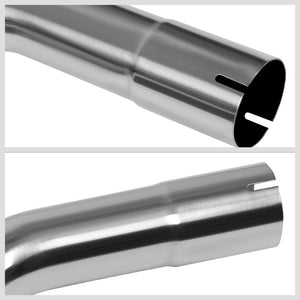 Mild Steel Stainless Metallic 16Gauge 2.5" Exhaust Pipe Universal Fit DIY Custom