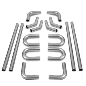 Mild Steel 16-Gauge Slip-Fit DIY Custom Mandrel 3" 16 Pieces Exhaust Pipe Kit-Universal Tube-BuildFastCar