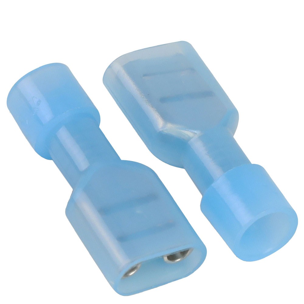 100x Blue 14-18 Gauge Crimp Female Quick Disconnect Wire Connector 43-H-10002